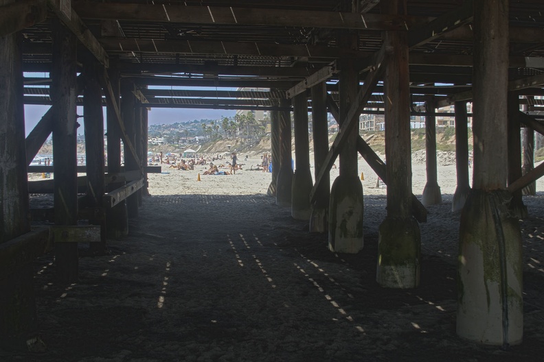 316-5699-5701 Pacific Beach from under Crystal Pier HDR.jpg